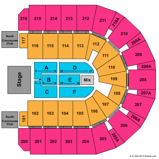 Vibrant Arena at The MARK Justin Bieber Seating Chart